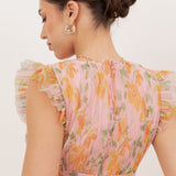 Anaya With Love Recycled Pink Floral V Neck Tiered Midaxi Dress