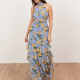 Anaya With Love Recycled Floral Print Halter Neck Tiered Maxi Dress
