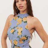 Anaya With Love Recycled Floral Print Halter Neck Tiered Maxi Dress