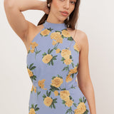 Anaya With Love Recycled Floral Print Halter Neck Tiered Maxi Dress