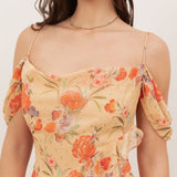 Anaya With Love Recycled Floral Print Cowl Neck Cold Shoulder Ruffle Maxi Dress