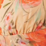 Anaya With Love Recycled Yellow Floral V Neck Ruffle Midi Dress