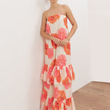 Anaya With Love Recycled Floral Bandeau Ruffle Maxi Dress