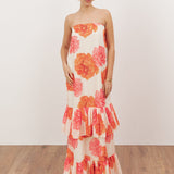 Anaya With Love Recycled Floral Bandeau Ruffle Maxi Dress