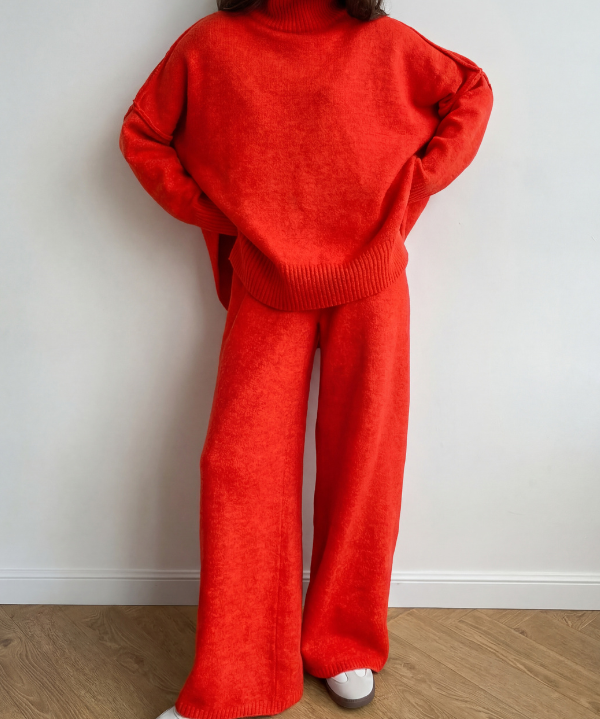 BEATRIX™ – Turtleneck Sweater & Wide Leg Pants Two-Piece Set