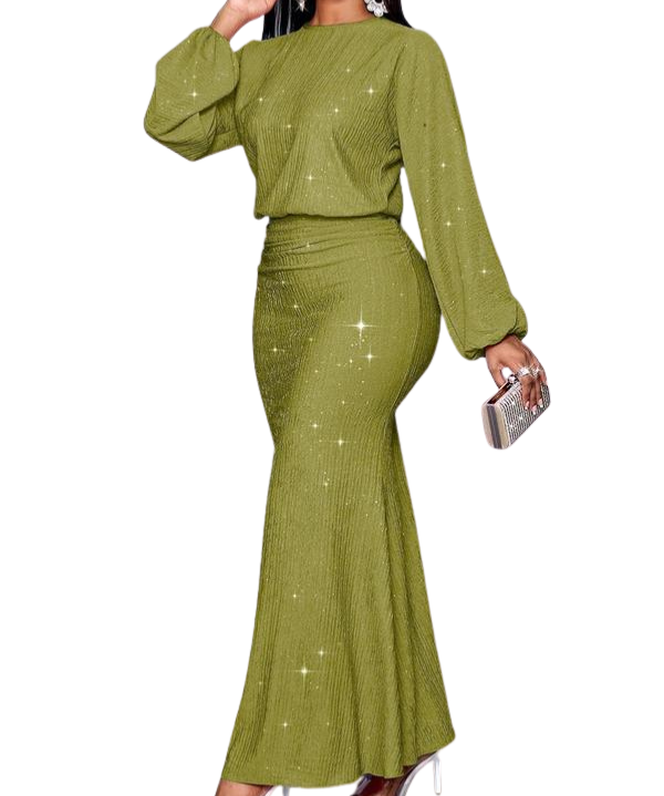 NEGGIE™ - Women’s Elegant Mermaid Hem Long Sleeve Bodycon Dress