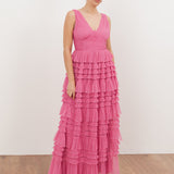 Anaya With Love Recycled Pink Sleeveless Tiered Maxi Dress