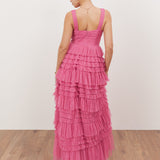 Anaya With Love Recycled Pink Sleeveless Tiered Maxi Dress