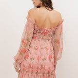 Anaya With Love Recycled Floral Long Sleeve Bardot Maxi Dress