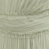 Anaya With Love Recycled Soft Sage V Neck Ruffle Maxi Dress
