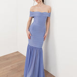 Maya Wisteria Blue Bardot Bandage Maxi Dress