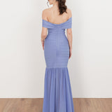 Maya Wisteria Blue Bardot Bandage Maxi Dress