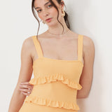 Maya Amber Yellow Strappy Bandage Midi Dress