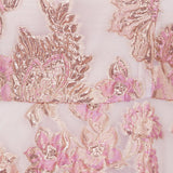 Maya Pink Floral Jacquard Square Neck Tiered Midi Dress