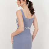 Maya Wisteria Blue Embroidered Strappy Midaxi Dress