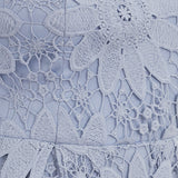 Maya Wisteria Blue Bardot Puff Short Sleeve Lace Midi Dress