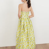 Maya Floral Jacquard Bandeau Midaxi Dress