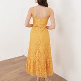 Maya Sunflower Yellow Lace Cami Midi Dress