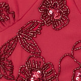 Maya Hot Pink Floral Embellished Tiered Maxi Dress with Tie Back