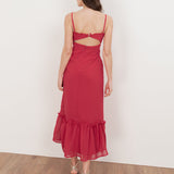 Maya Hot Pink Floral Embroidered Cami Maxi Dress