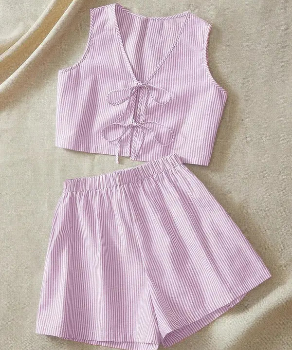 MOESHA™ - Chic Summer Sleeveless Vest and High-Waist Shorts Set