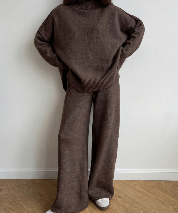 BEATRIX™ – Turtleneck Sweater & Wide Leg Pants Two-Piece Set