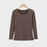 EVANTHIA™ - Casual Striped Slim-Fit Long Sleeve Top