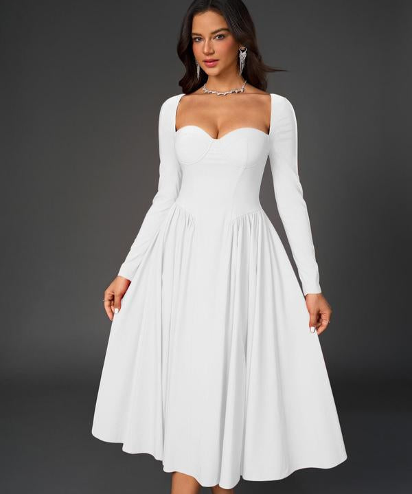 HOLLY™ - Elegant Ruched Tie-Back Sweetheart Neck A-Line Dress for Parties