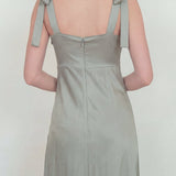 Maya Sage Green Tie-Shoulder Satin Maxi Dress