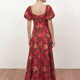 Anaya With Love Recycled Tropical Print Short Sleeve Ruched Midaxi Dress