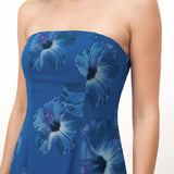 Anaya With Love Recycled Blue Floral Bandeau Ruffled Maxi Dress