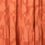 Anaya With Love Recycled Spiced Orange Floral Burnout Bardot Tiered Maxi Dress