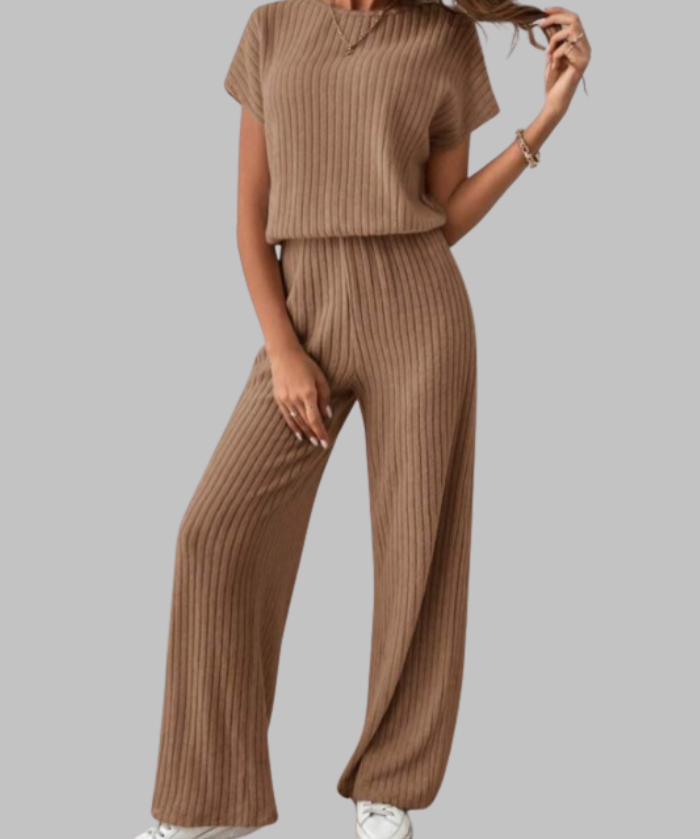 MAGGIE™ - Casual Short Sleeve Top and Pants Set