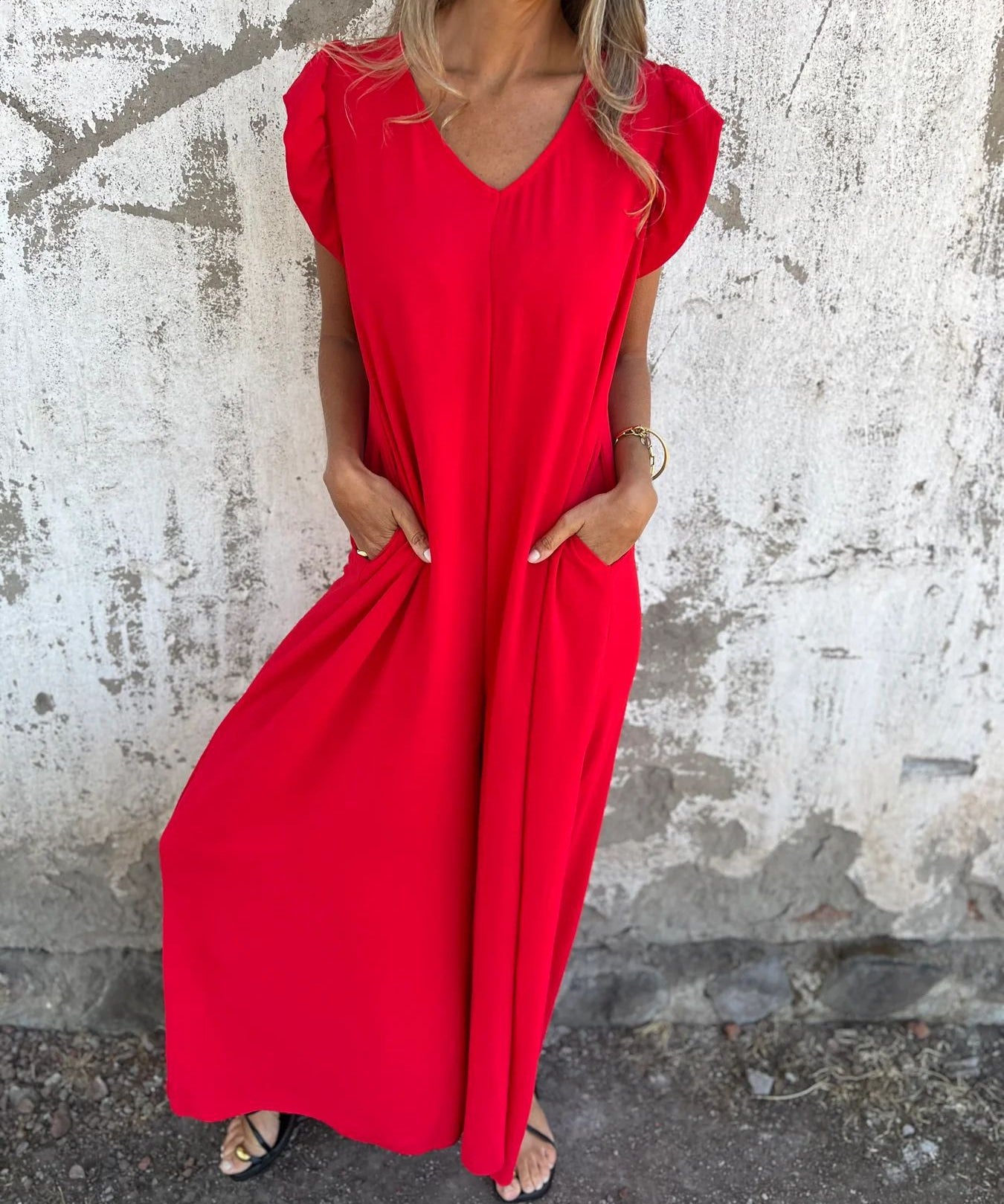 CASSANDRA™ - Trendy V-Neck Jumpsuit