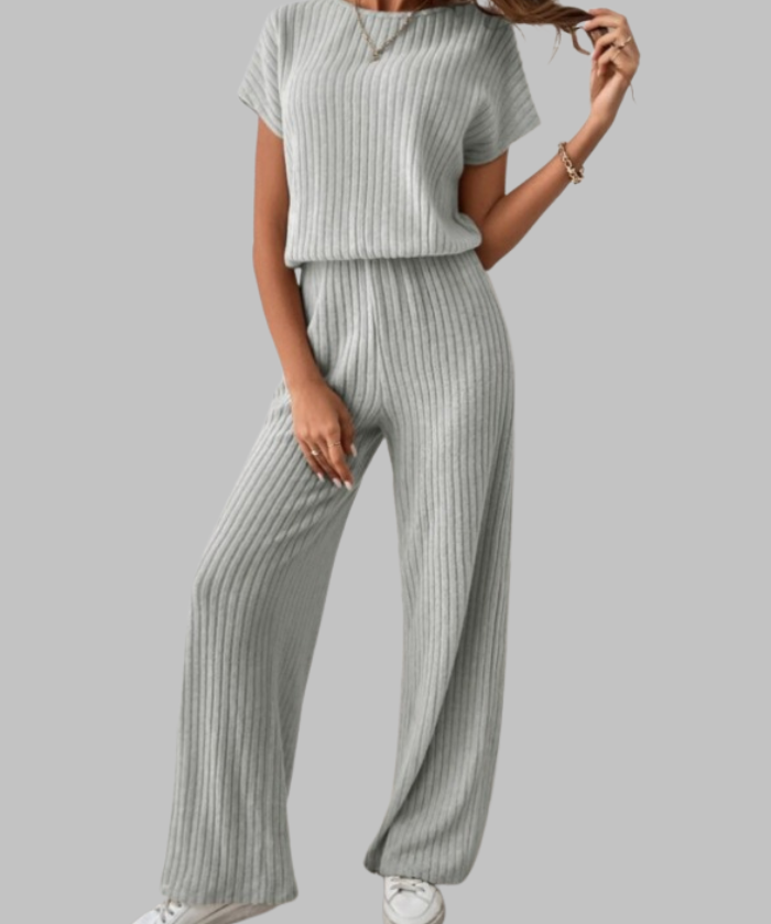MAGGIE™ - Casual Short Sleeve Top and Pants Set