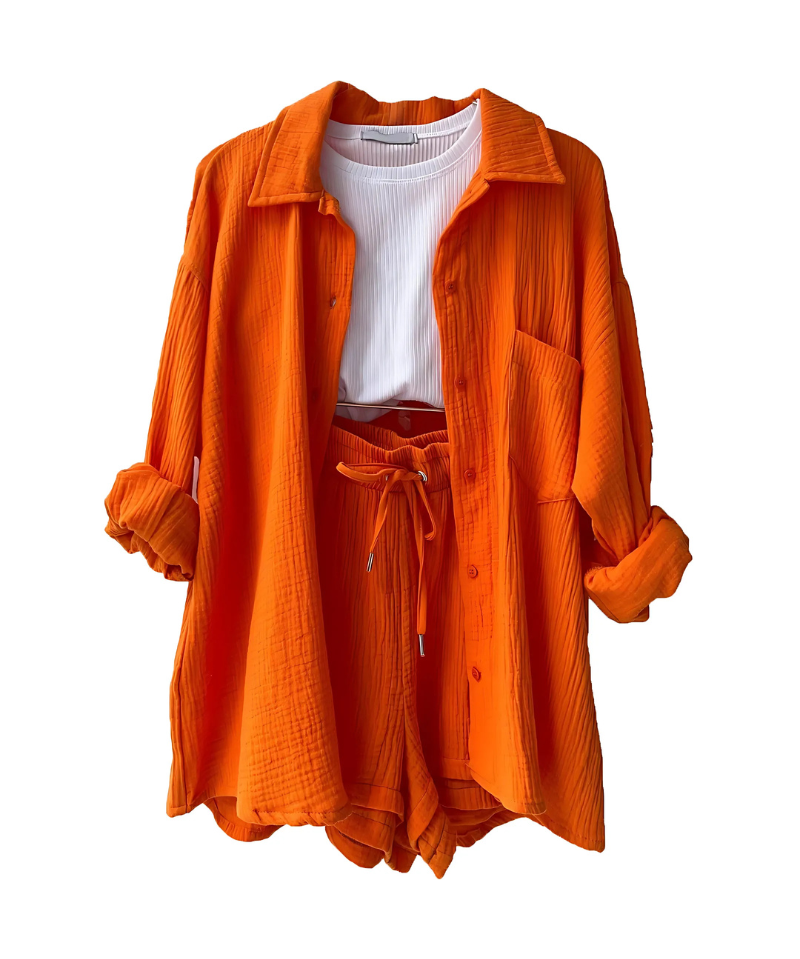 VERA™ – Modern Button-Up Shorts Set