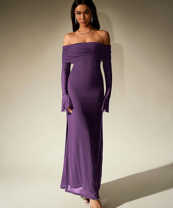 DARCIE™ - Off Shoulder Ruched Sequin Bodycon Evening Gown