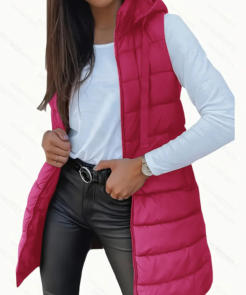 RAIN™ - Casual Sleeveless Hood Long Puffer Vest