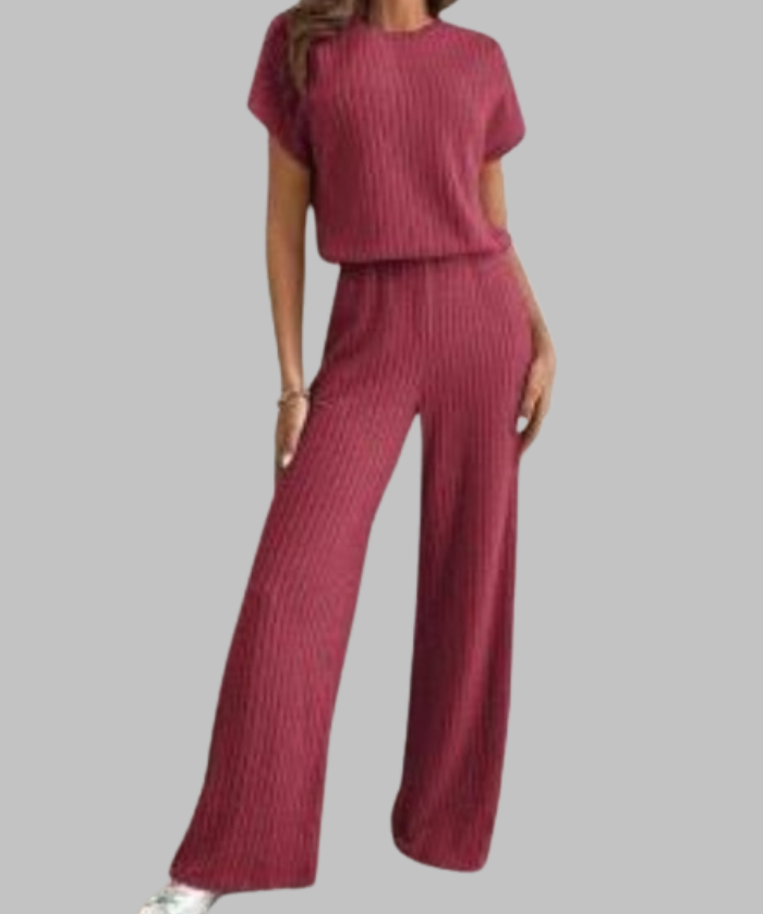 MAGGIE™ - Casual Short Sleeve Top and Pants Set