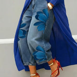 Maud - Linen Shirt Dress and Floral Jeans