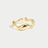 Uma - Ocean Inspired Minimalist Adjustable Ring in Gold