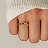 Uma - Ocean Inspired Minimalist Adjustable Ring in Gold