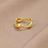 Uma - Ocean Inspired Minimalist Adjustable Ring in Gold