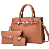 ALENOR™ – Crocodile Embossed Large Capacity Crossbody Handbag Set