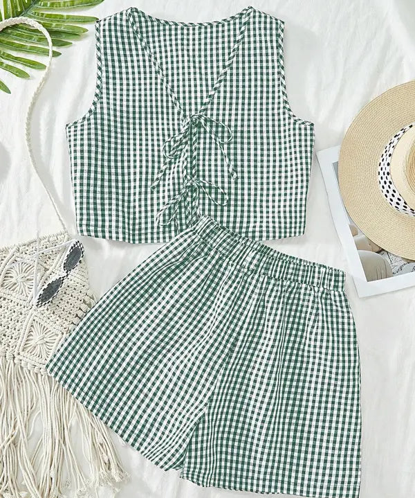MOESHA™ - Chic Summer Sleeveless Vest and High-Waist Shorts Set