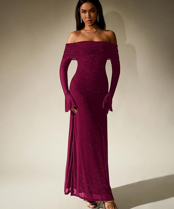 DARCIE™ - Off Shoulder Ruched Sequin Bodycon Evening Gown