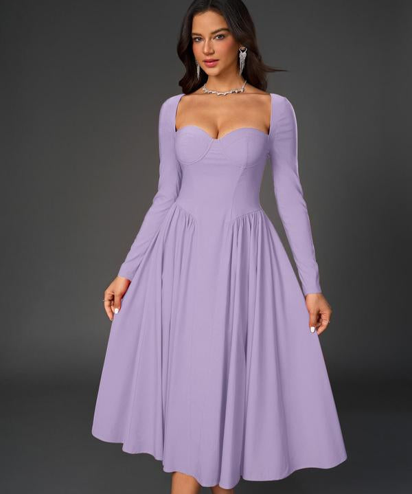 HOLLY™ - Elegant Ruched Tie-Back Sweetheart Neck A-Line Dress for Parties