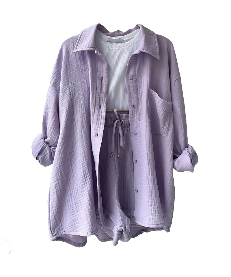 VERA™ – Modern Button-Up Shorts Set