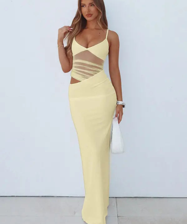 GUADALUPE™ – Classy Sleeveless Cut-Out Bodycon Sheer Dress