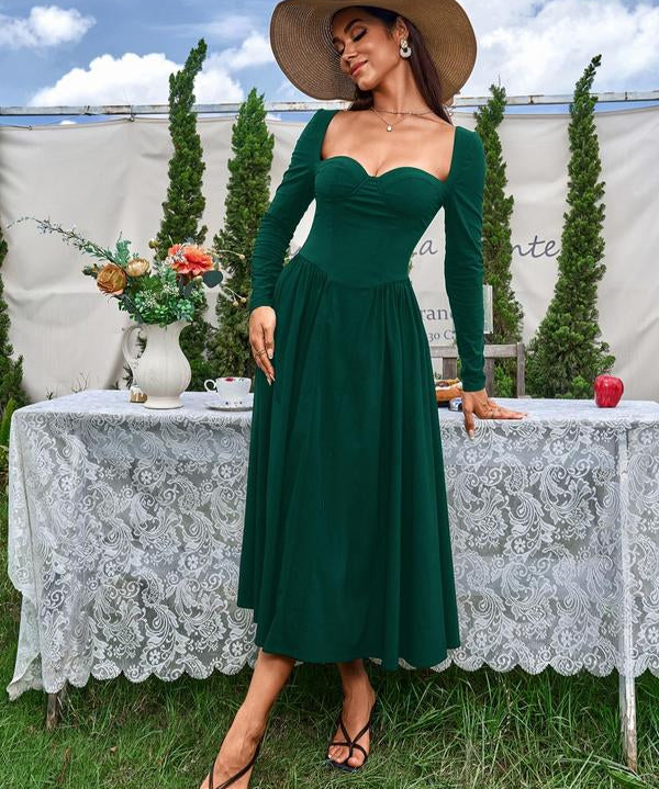 HOLLY™ - Elegant Ruched Tie-Back Sweetheart Neck A-Line Dress for Parties